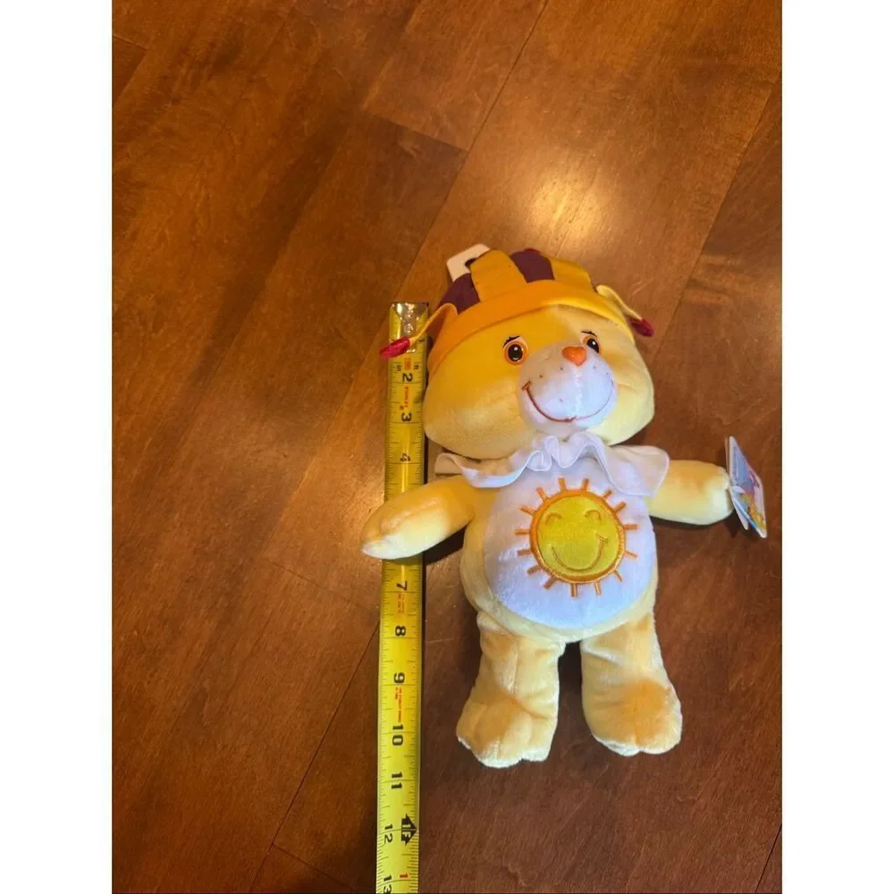 Vintage Care Bears King Funshine Bear Plush 2004 w/ Tag Yellow Sun Belly 10” Rar
